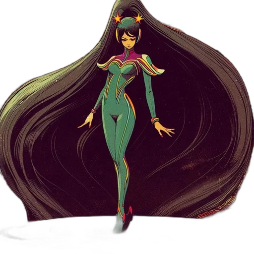 dress, hair, crown, concept art transparent PNG cut-out