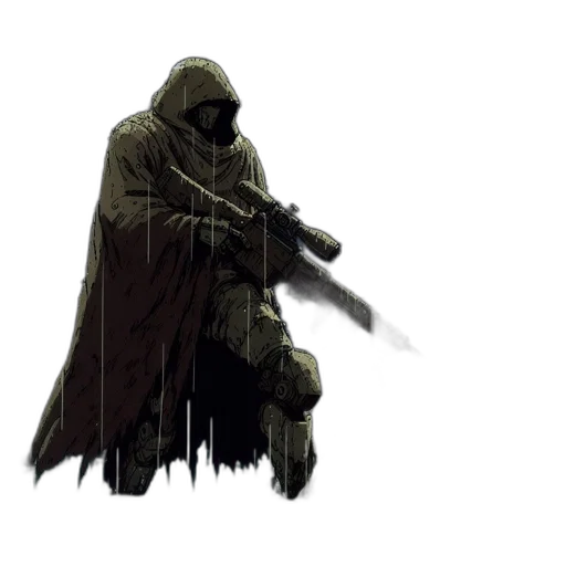 weapon, sword, staff, jacket, concept art, fantasy art, pixel art, comic book art transparent PNG cut-out
