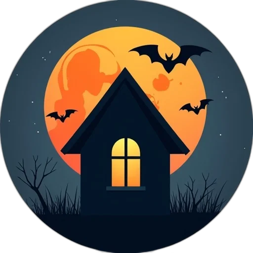 concept art, pixel art, fantasy art, night, dark, circular, illustration, featuring transparent PNG cut-out