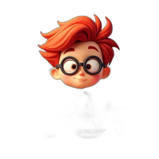 staff, hair, face, crown, concept art, 3d render, cartoon, comic book art transparent PNG cut-out