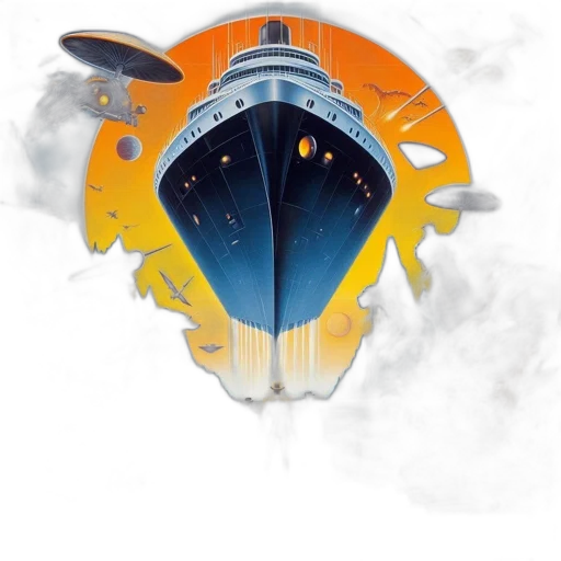 concept art, fantasy art, outer space, poster, fantastic, voyage, features, submerged transparent PNG cut-out