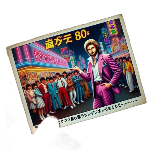 jacket, vaporwave, photorealistic, concept art, city street, neon lights, antique, photo transparent PNG cut-out