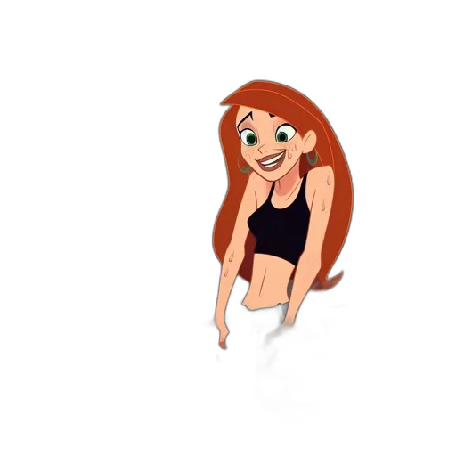 dress, hair, creature, cartoon, pixel art, 3d render, anime, underwater transparent PNG cut-out