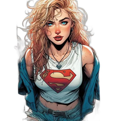 comic book art, concept art, cartoon, fantasy art, female, character, blonde, hair transparent PNG cut-out