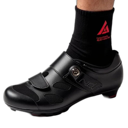 shoes, close-up, image, single, black, cycling, shoe, sock transparent PNG cut-out