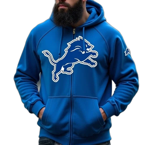 jacket, dragon, creature, blue, detroit, lions, mens, signature transparent PNG cut-out