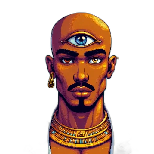 face, jewelry, mask, fantasy art, concept art, comic book art, pixel art, golden transparent PNG cut-out