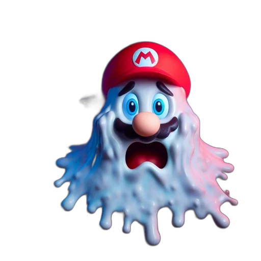 creature, mask, hat, hair, 3d render, concept art, vaporwave, pixel art transparent PNG cut-out