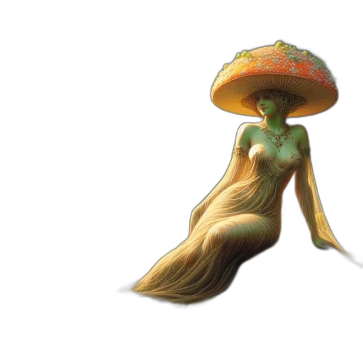 hat, dress, crown, jewelry, concept art, 3d render, fantasy art, photorealistic transparent PNG cut-out