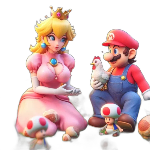 crown, dress, concept art, 3d render, pixel art, fantasy art, princess, peach transparent PNG cut-out