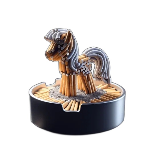jewelry, 3d render, art, piece, features, life-size, pony, sculpture transparent PNG cut-out