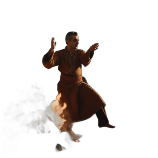 staff, dragon, concept art, 3d render, photorealistic, fantasy art, fire, man transparent PNG cut-out