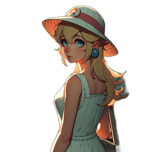 hat, dress, staff, crown, concept art, watercolor, anime, pixel art transparent PNG cut-out