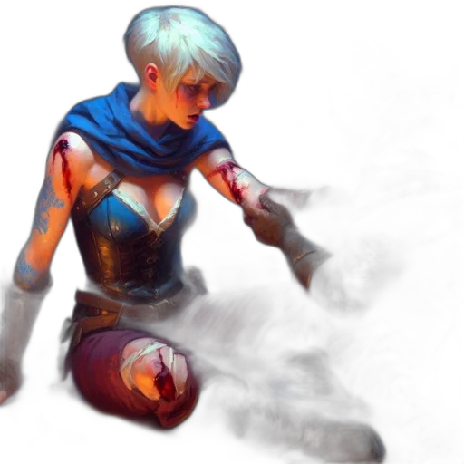 concept art, fantasy art, comic book art, watercolor, fire, blue, dark, colorful transparent PNG cut-out