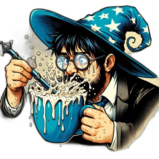 comic book art, cartoon, concept art, bespectacled, man, blue, hat, star transparent PNG cut-out