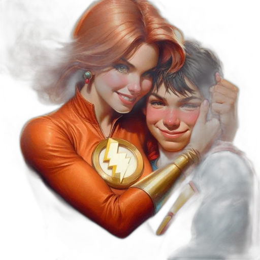 comic book art, concept art, fantasy art, photorealistic, fire, golden, red, two transparent PNG cut-out