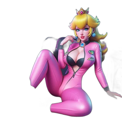 concept art, 3d render, fantasy art, vaporwave, princess, peach, mario, series transparent PNG cut-out
