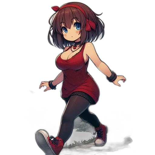 dress, weapon, robot, creature, anime, pixel art, cartoon, concept art transparent PNG cut-out