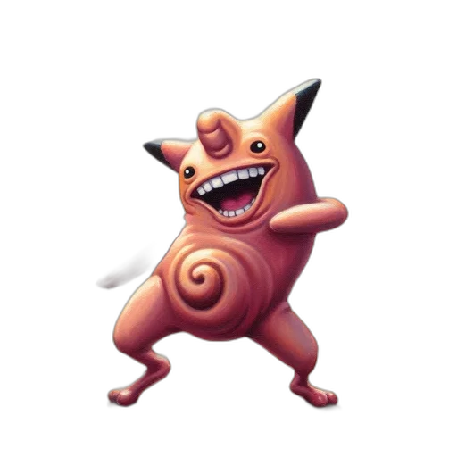 creature, animal, staff, concept art, 3d render, pixel art, two, blue-skinned transparent PNG cut-out