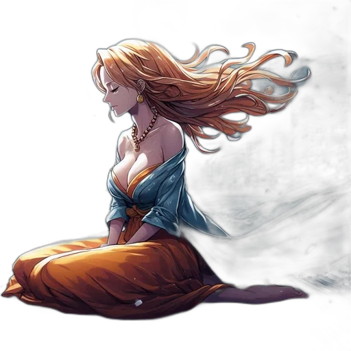 dress, fantasy art, concept art, comic book art, watercolor, underwater, fire, fog transparent PNG cut-out