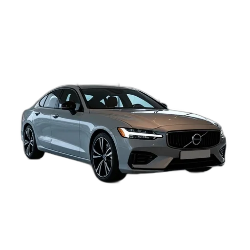 car, 3d render, grey, volvo, s60, sedan, showroom transparent PNG cut-out