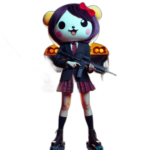 staff, weapon, animal, concept art, pixel art, 3d render, cyberpunk, animated transparent PNG cut-out