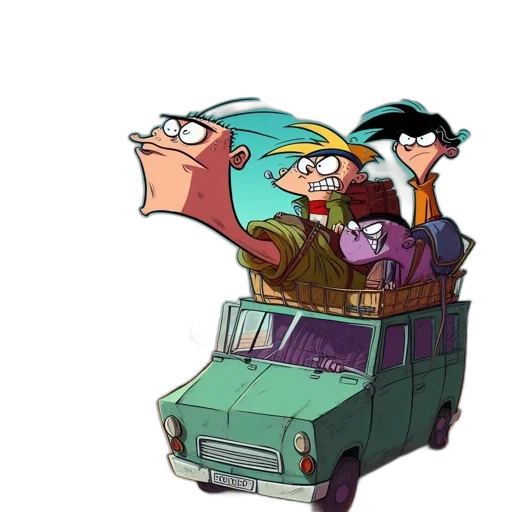 car, hat, cartoon, concept art, comic book art, underwater, fog, city street transparent PNG cut-out