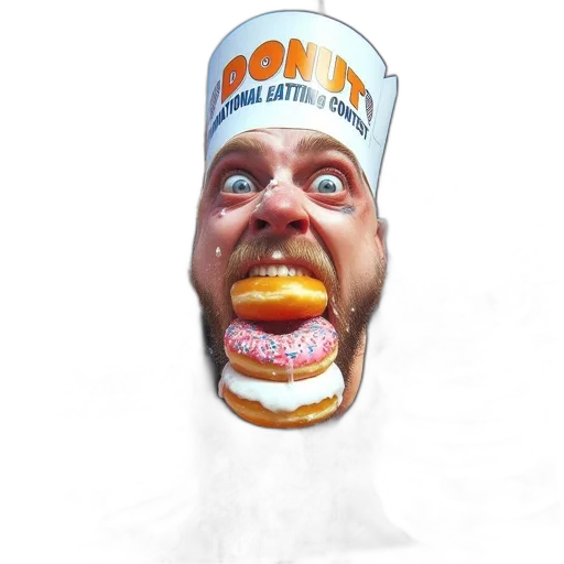 food, face, mask, hat, 3d render, photorealistic, concept art, cartoon transparent PNG cut-out