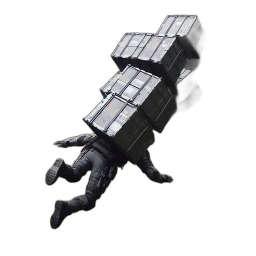 robot, umbrella, jacket, weapon, 3d render, concept art, cyberpunk, pixel art transparent PNG cut-out