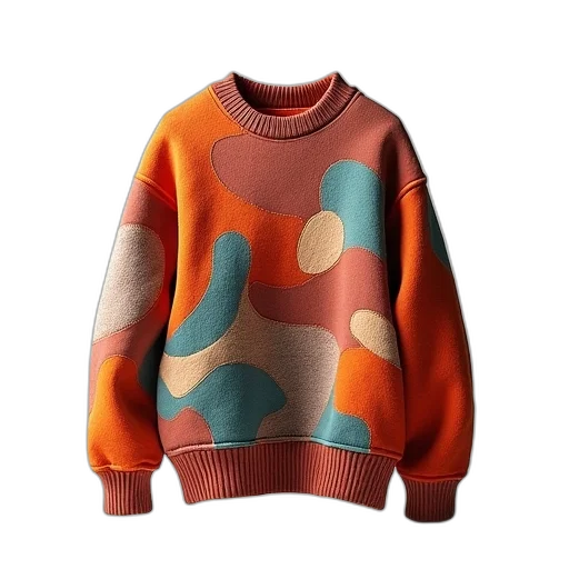jacket, colorful, pastel, neon, earth tones, abstract, sweatshirt, miniature transparent PNG cut-out