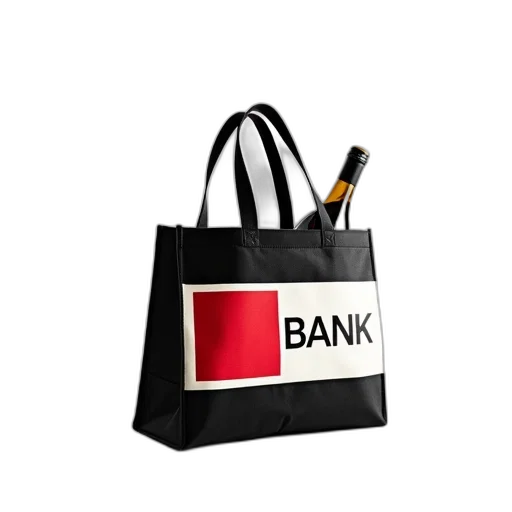3d render, photorealistic, concept art, black, white, canvas, tote, bag transparent PNG cut-out