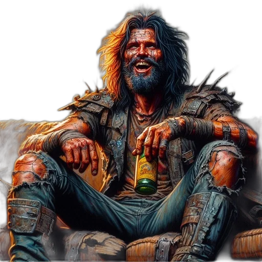 jacket, concept art, fantasy art, comic book art, photorealistic, rugged, man, beard transparent PNG cut-out