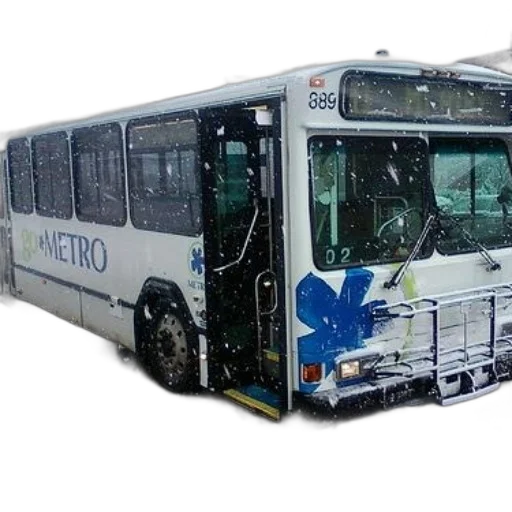 staff, photorealistic, 3d render, snow, metro, bus, parked, snowy transparent PNG cut-out