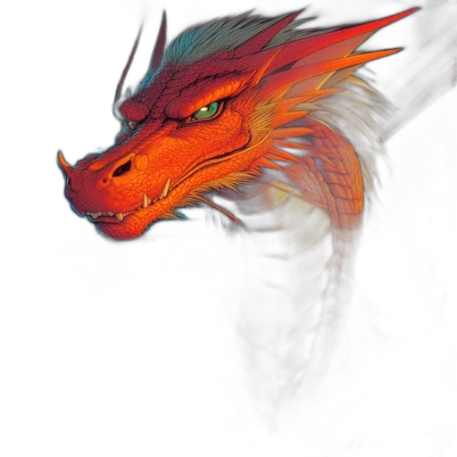 dragon, creature, animal, mask, fantasy art, concept art, photorealistic, watercolor transparent PNG cut-out