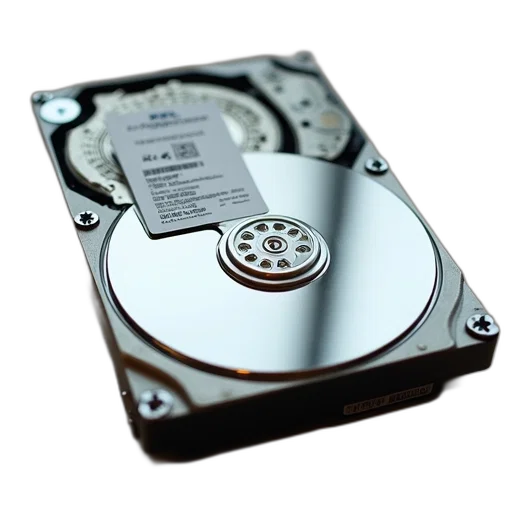3d render, close-up, image, hard, drive, shiny, metallic, surface transparent PNG cut-out