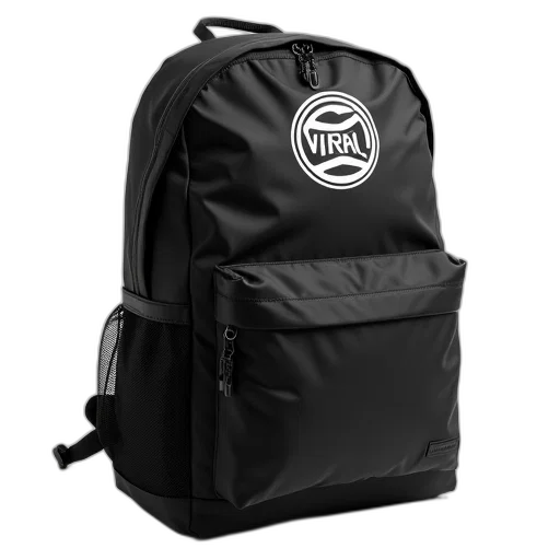 jacket, black, backpack, white, logo, front, zipper, pocket transparent PNG cut-out