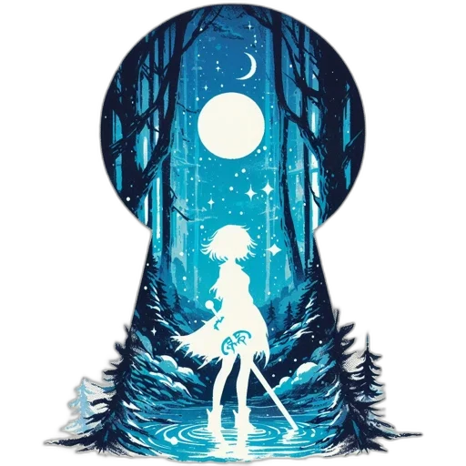 dress, creature, mask, tree, concept art, fantasy art, pixel art, anime transparent PNG cut-out