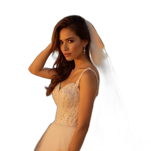 dress, jewelry, photorealistic, 3d render, concept art, woman, white, wedding transparent PNG cut-out