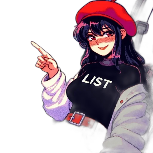 jacket, hat, staff, weapon, pixel art, anime, concept art, watercolor transparent PNG cut-out