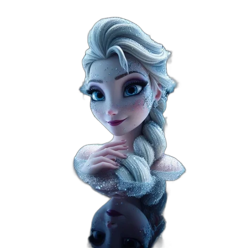 face, staff, dress, crown, 3d render, concept art, fantasy art, cartoon transparent PNG cut-out