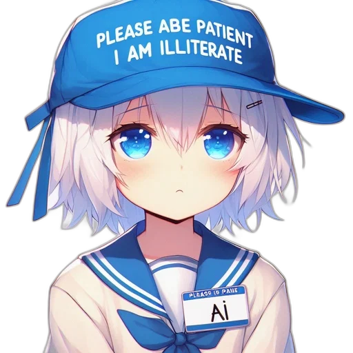 hat, robot, staff, jacket, anime, pixel art, vaporwave, cartoon transparent PNG cut-out