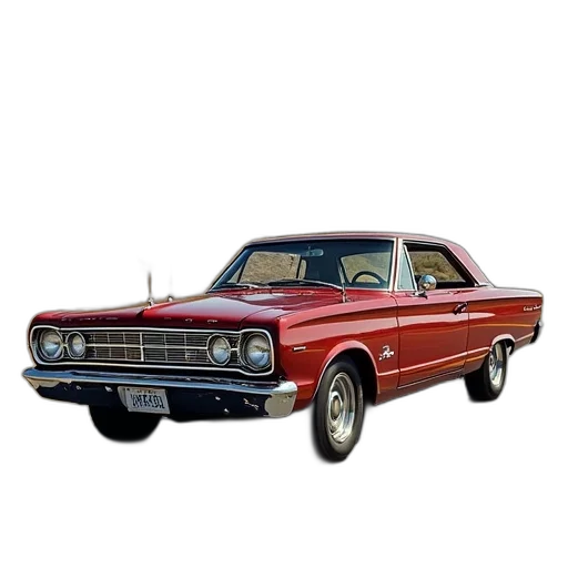 car, photorealistic, 3d render, concept art, 1965, plymouth, gtx transparent PNG cut-out