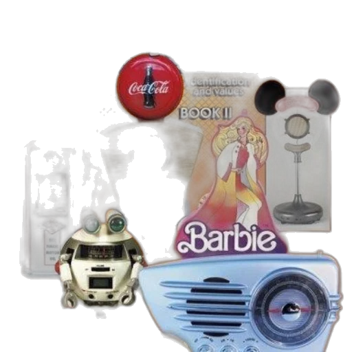 robot, jewelry, colorful, poster, featuring, various, novelty, radios transparent PNG cut-out