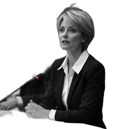 staff, photorealistic, cartoon, black, white, photograph, woman, short transparent PNG cut-out