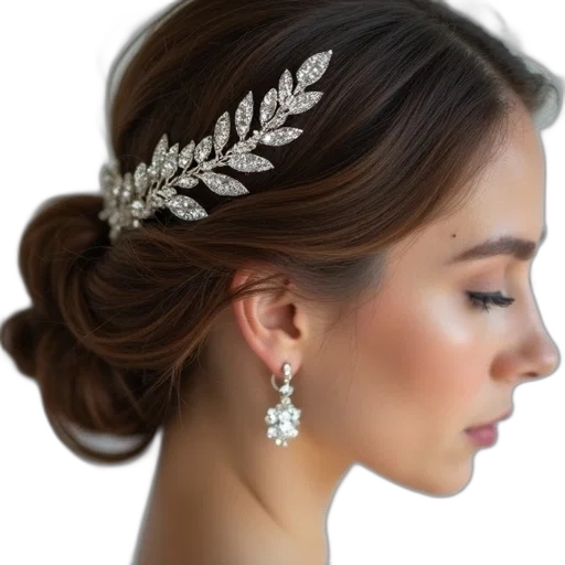jewelry, crown, photorealistic, elegant, bridal, headpiece, pair, crystal transparent PNG cut-out