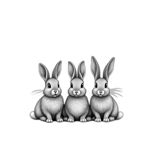 animal, pencil sketch, photorealistic, cartoon, concept art, black, white, drawing transparent PNG cut-out