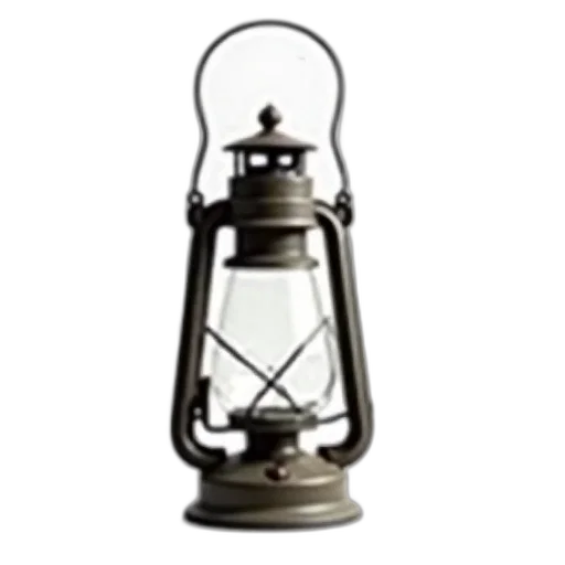 photorealistic, vintage-style, lantern, clear, glass, panel, metal, frame transparent PNG cut-out