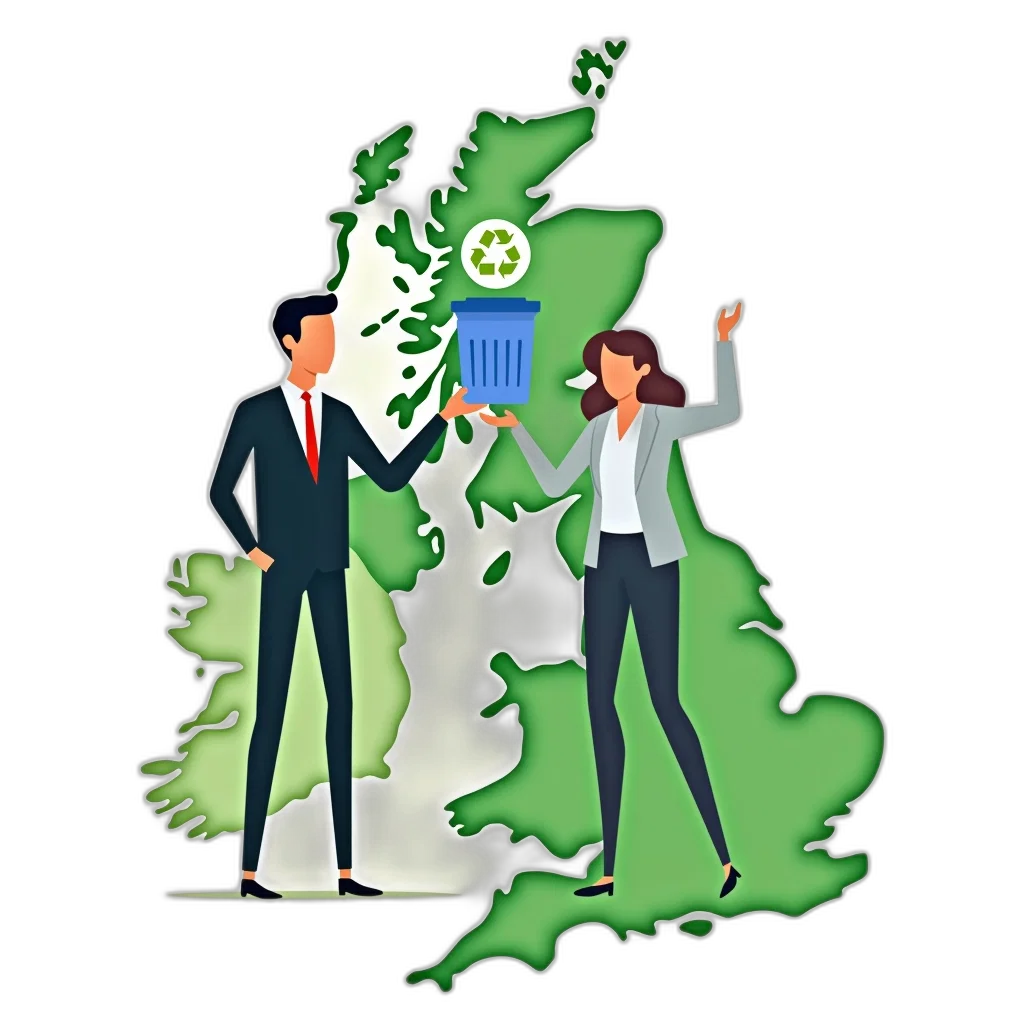 stylized, illustration, man, woman, standing, map, united, kingdom transparent PNG cut-out