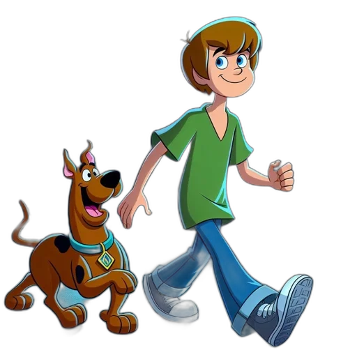 animal, staff, cartoon, 3d render, concept art, photorealistic, shaggy, scooby-doo transparent PNG cut-out