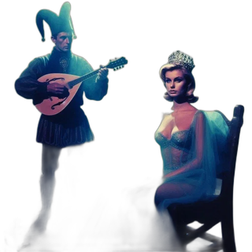 crown, dress, mask, concept art, fantasy art, 3d render, pixel art, underwater transparent PNG cut-out